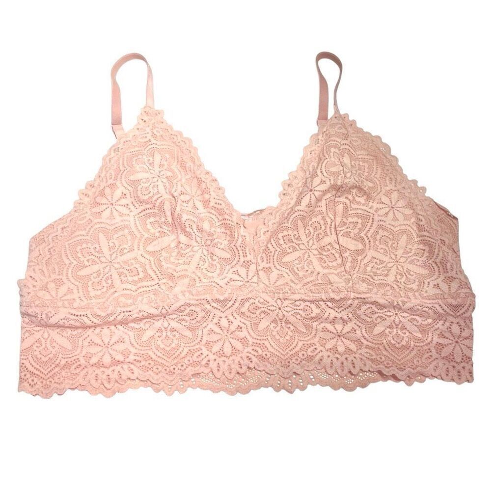 Dusty Rose Pink Unlined Lace Bralette